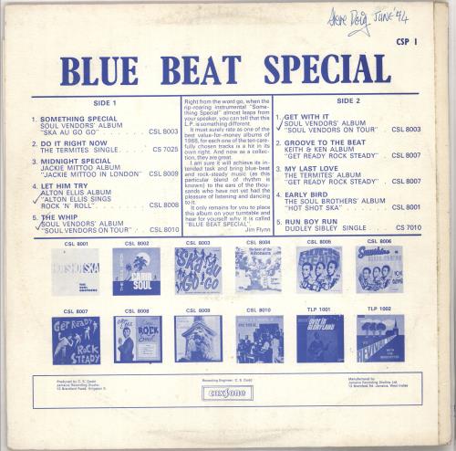 英LP Various Blue Beat Special CSP1 Coxsone Records /00250 Various-Reggae & Ska Blue Beat Special UK vinyl LP album (LP